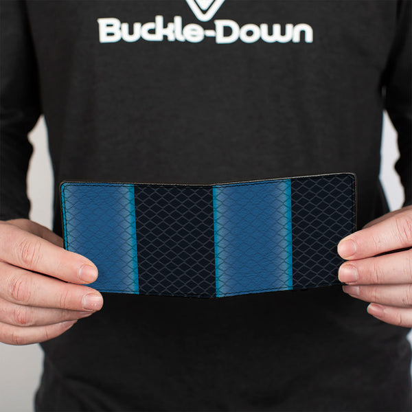 Buckle-Down Bi-Fold Wallet - Snake Blue Krait Black Blue Gray
