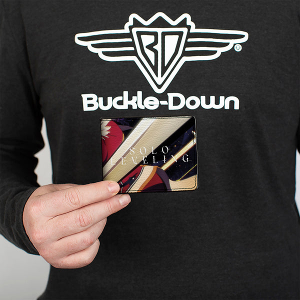 Buckle-Down Bi-Fold Wallet - SOLO LEVELING Cha Hae-in Pose And Title Logo