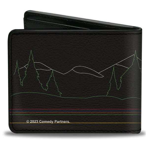 Buckle-Down Bi-Fold Wallet - SOUTH PARK Boys At Bus Line Silhouette Black/Multi Color