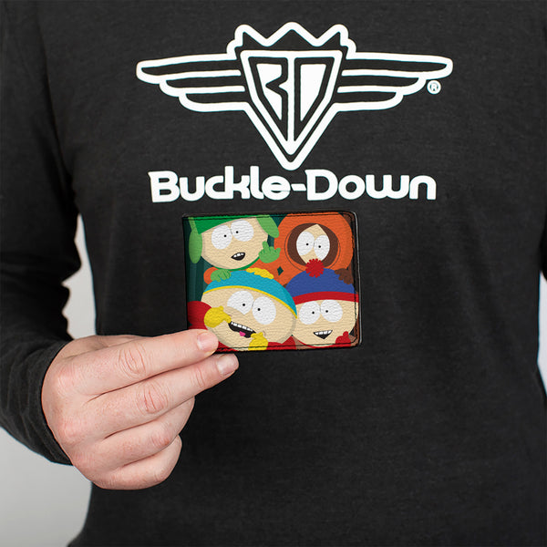 Buckle-Down Bi-Fold Wallet - South Park Boys Group Pose Stripe Greens