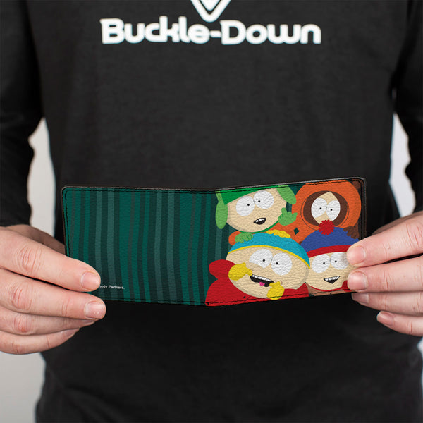 Buckle-Down Bi-Fold Wallet - South Park Boys Group Pose Stripe Greens