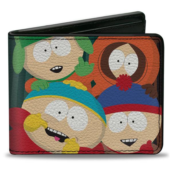Buckle-Down Bi-Fold Wallet - South Park Boys Group Pose Stripe Greens