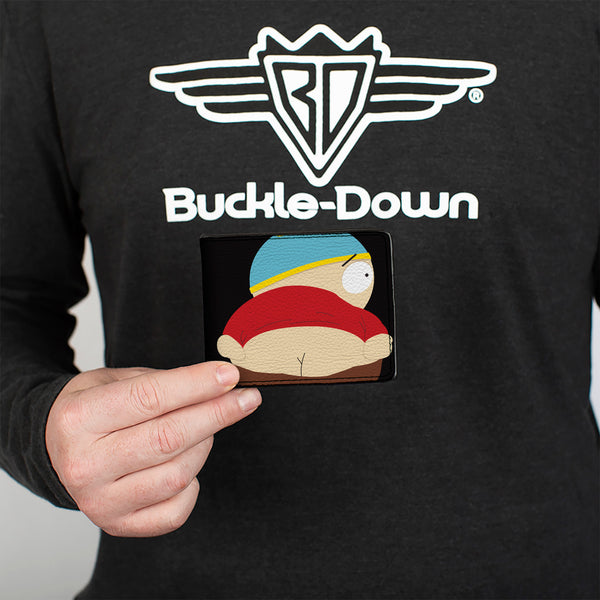 Buckle-Down Bi-Fold Wallet - South Park Cartman Mooning Pose And Logo Black