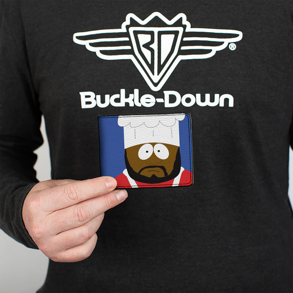Buckle-Down Bi-Fold Wallet - South Park CHEF Pose And Text Blue
