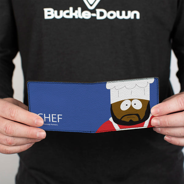 Buckle-Down Bi-Fold Wallet - South Park CHEF Pose And Text Blue