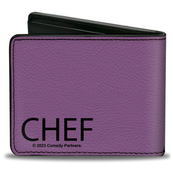 Buckle-Down Bi-Fold Wallet - South Park CHEF Pose And Text Purple