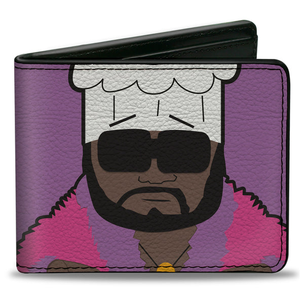 Buckle-Down Bi-Fold Wallet - South Park CHEF Pose and Text Purple