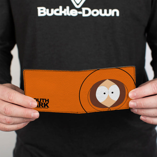 Buckle-Down Bi-Fold Wallet - South Park Kenny Face Character Close-Up Orange