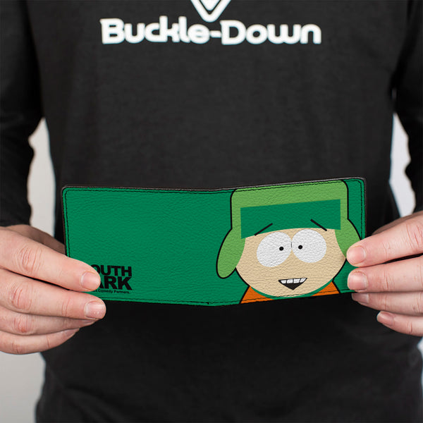 Buckle-Down Bi-Fold Wallet - South Park Kyle Face Character Close-Up Green