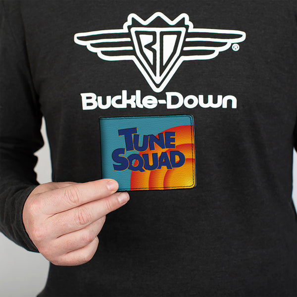 Buckle-Down Bi-Fold Wallet - Space Jam 2 TUNE SQUAD Logo Turquoise Oranges Blue