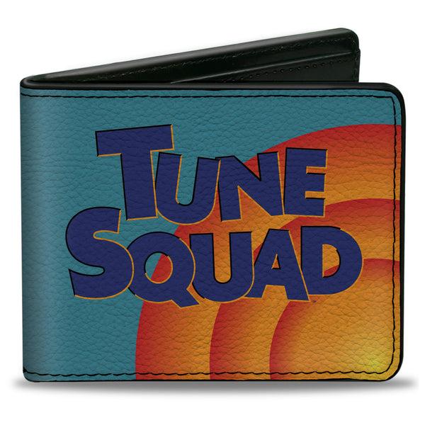Buckle-Down Bi-Fold Wallet - Space Jam 2 TUNE SQUAD Logo Turquoise Oranges Blue