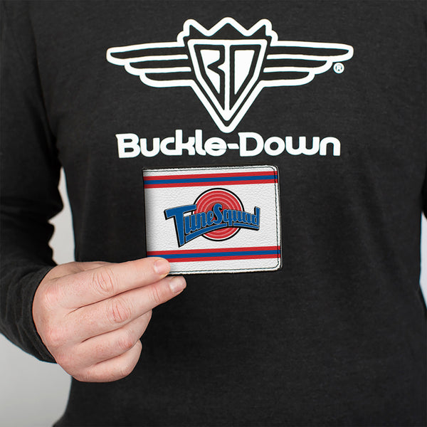 Buckle-Down Bi-Fold Wallet - Space Jam TUNE SQUAD Logo Stripe White Red Blue