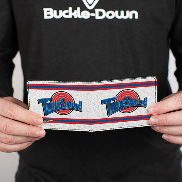 Buckle-Down Bi-Fold Wallet - Space Jam TUNE SQUAD Logo Stripe White Red Blue