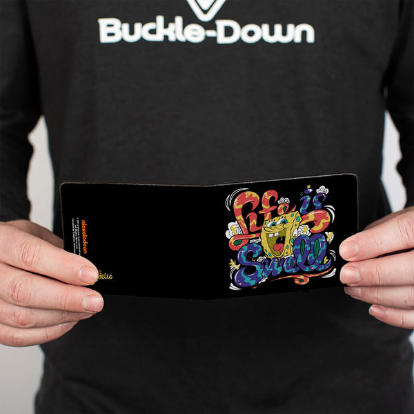 Buckle-Down Bi-Fold Wallet - Sponge Bob LIFE IS SWELL Swirl