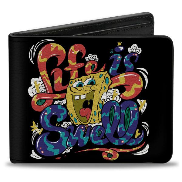 Buckle-Down Bi-Fold Wallet - Sponge Bob LIFE IS SWELL Swirl