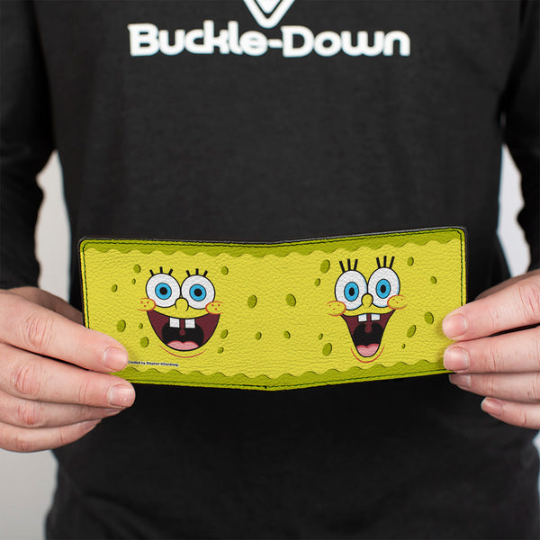 Buckle-Down Bi-Fold Wallet - SpongeBob 2-Expressions Yellows