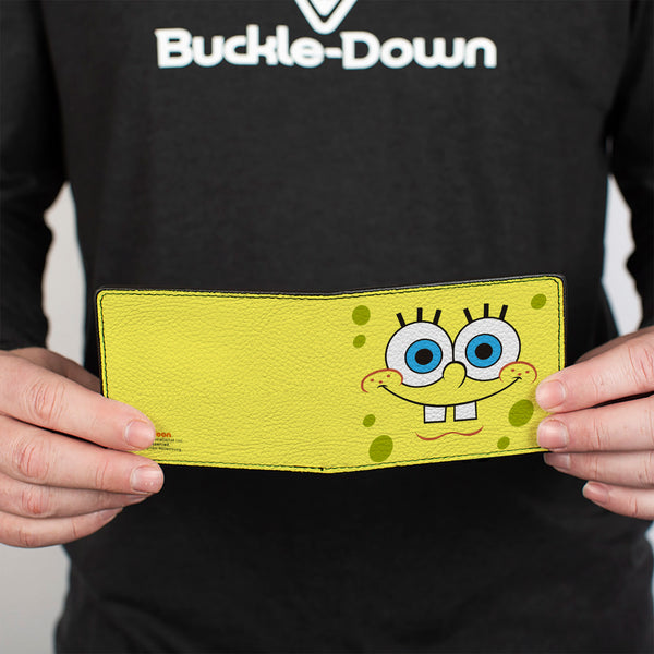 Buckle-Down Bi-Fold Wallet - SpongeBob Face CLOSE-UP Yellows