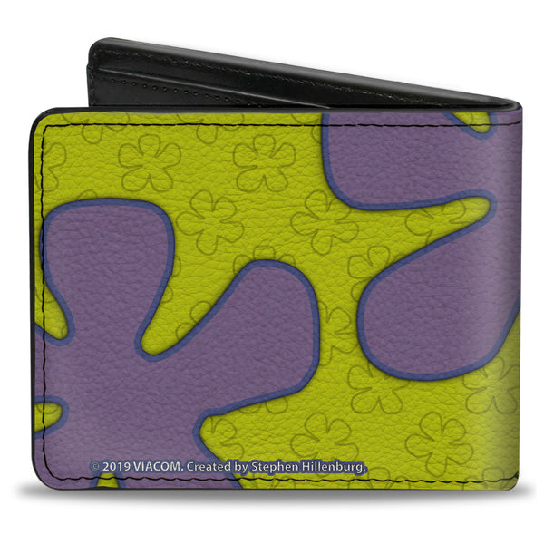Buckle-Down Bi-Fold Wallet - SpongeBob Flower Cloud Bounding Greens Purples