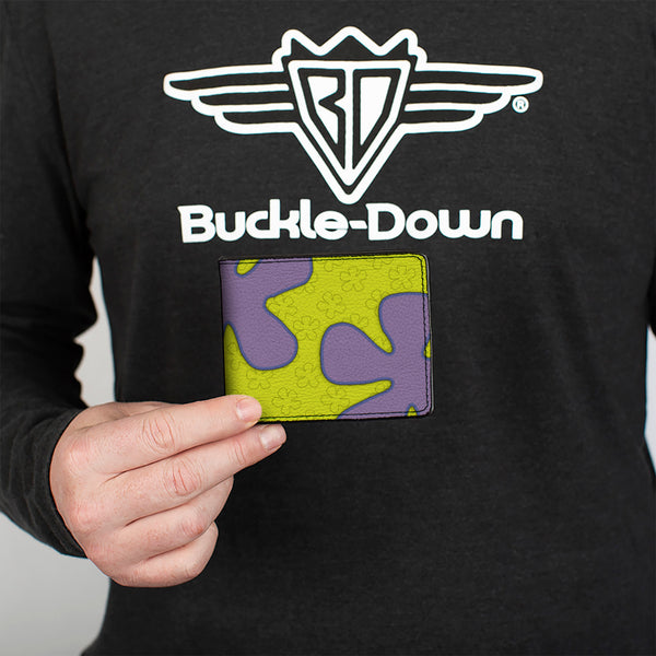 Buckle-Down Bi-Fold Wallet - SpongeBob Flower Cloud Bounding Greens Purples