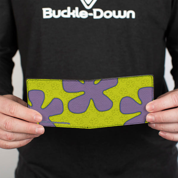 Buckle-Down Bi-Fold Wallet - SpongeBob Flower Cloud Bounding Greens Purples