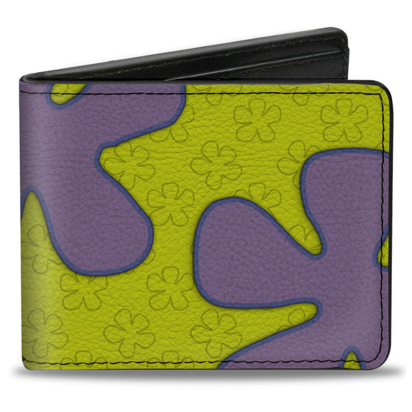 Buckle-Down Bi-Fold Wallet - SpongeBob Flower Cloud Bounding Greens Purples