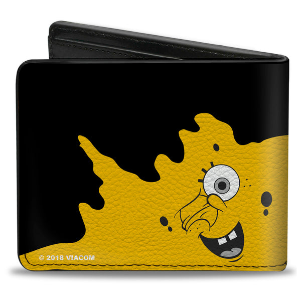 Buckle-Down Bi-Fold Wallet - SpongeBob Paint Bucket Black Yellow