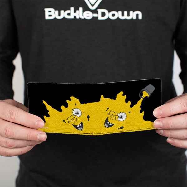 Buckle-Down Bi-Fold Wallet - SpongeBob Paint Bucket Black Yellow