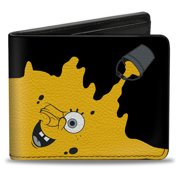 Buckle-Down Bi-Fold Wallet - SpongeBob Paint Bucket Black Yellow