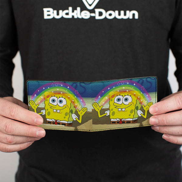 Buckle-Down Bi-Fold Wallet - SpongeBob SquarePants Imagination Smiling Rainbow Pose