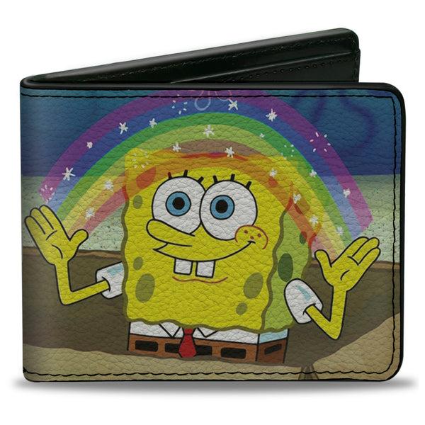 Buckle-Down Bi-Fold Wallet - SpongeBob SquarePants Imagination Smiling Rainbow Pose