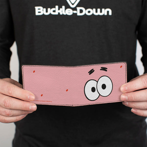 Buckle-Down Bi-Fold Wallet - SpongeBob SquarePants Patrick Starfish Eyes CLOSE-UP Pink