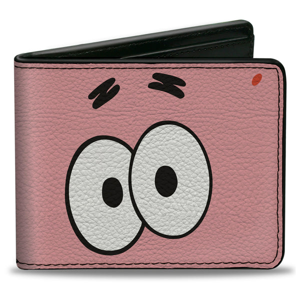 Buckle-Down Bi-Fold Wallet - SpongeBob SquarePants Patrick Starfish Eyes CLOSE-UP Pink