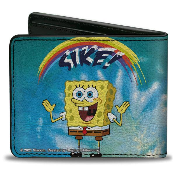 Buckle-Down Bi-Fold Wallet - SpongeBob SquarePants Rainbow SIKE Pose Blues