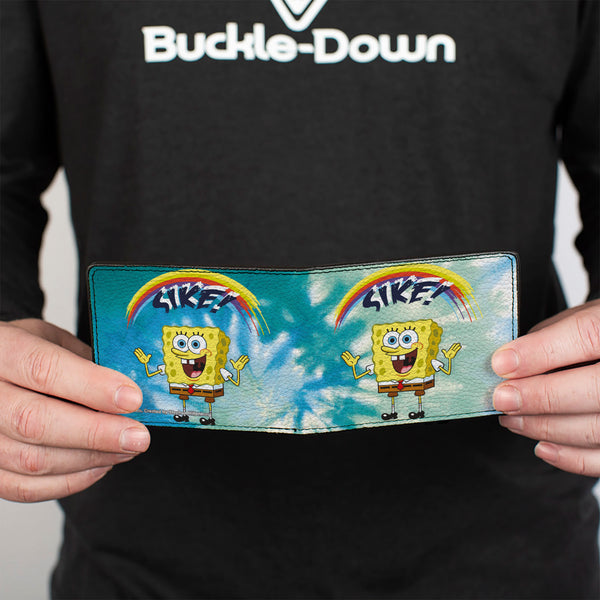 Buckle-Down Bi-Fold Wallet - SpongeBob SquarePants Rainbow SIKE Pose Blues