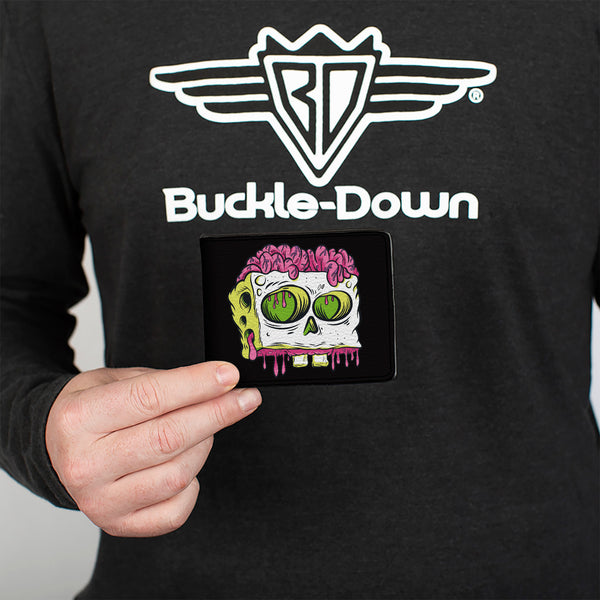 Buckle-Down Bi-Fold Wallet - SpongeBob SquarePants SPONGEBOB Slime Text And Skull Black