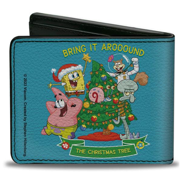 Buckle-Down Bi-Fold Wallet - SpongeBob SquarePants THE CHRISTMAS TREE Group Pose Blue