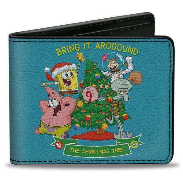 Buckle-Down Bi-Fold Wallet - SpongeBob SquarePants THE CHRISTMAS TREE Group Pose Blue