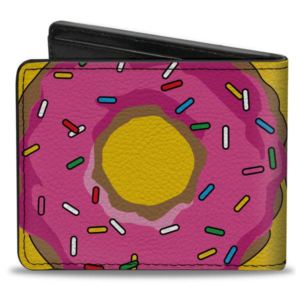 Buckle-Down Bi-Fold Wallet - Sprinkled Pink Glaze Donut Yellow