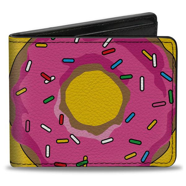 Buckle-Down Bi-Fold Wallet - Sprinkled Pink Glaze Donut Yellow