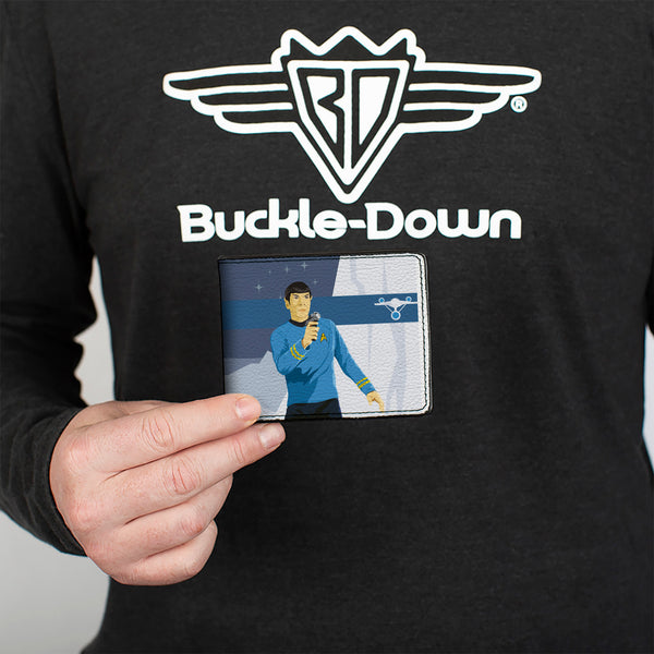 Buckle-Down Bi-Fold Wallet - Star Trek MR. SPOCK Phaser Pose Blues/Grays