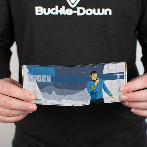 Buckle-Down Bi-Fold Wallet - Star Trek MR. SPOCK Phaser Pose Blues/Grays