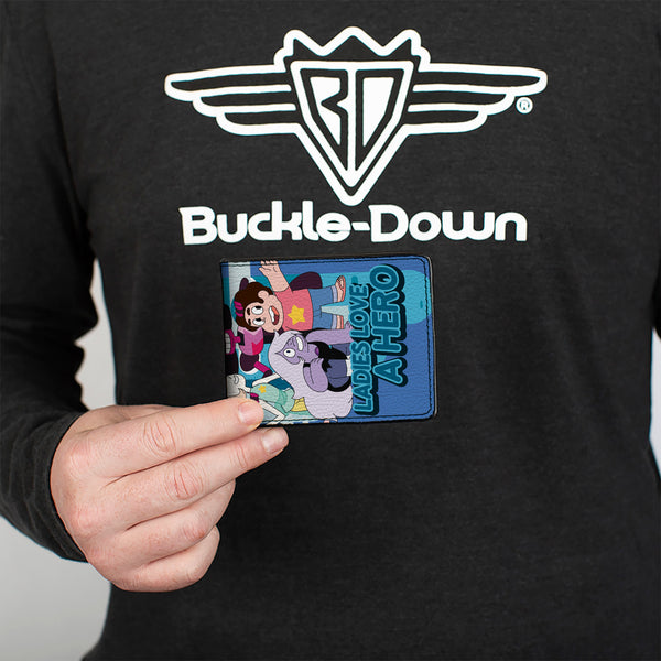 Buckle-Down Bi-Fold Wallet - Steven Universe LADIES LOVE A HERO Group Pose Blues