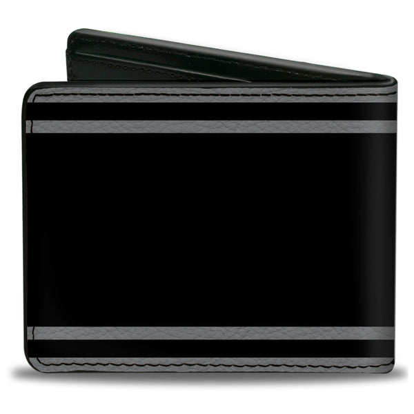 Buckle-Down Bi-Fold Wallet - SUPER BEE Logo Stripes Black Gray