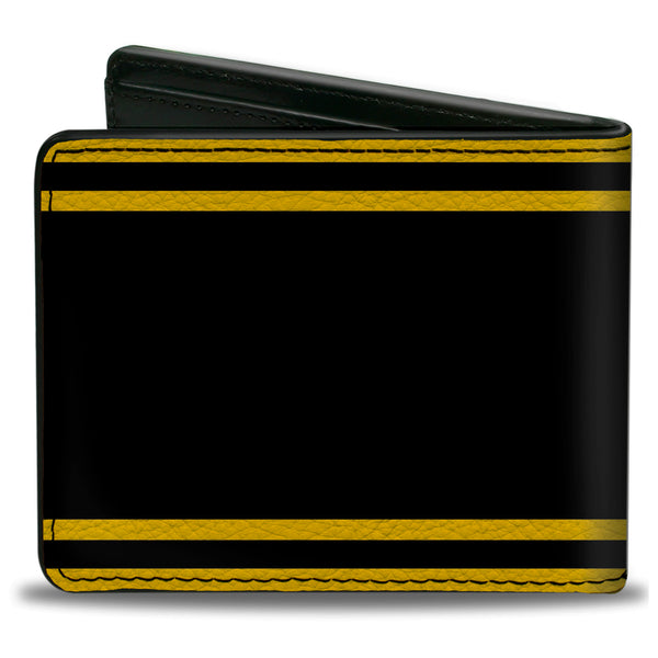 Buckle-Down Bi-Fold Wallet - SUPER BEE Logo Stripes Black Yellow