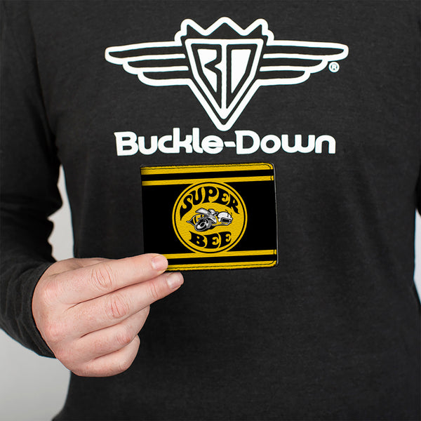 Buckle-Down Bi-Fold Wallet - SUPER BEE Logo Stripes Black Yellow