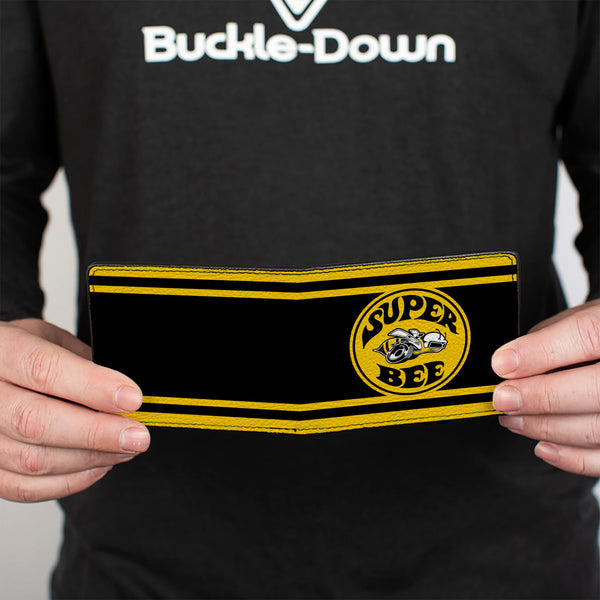 Buckle-Down Bi-Fold Wallet - SUPER BEE Logo Stripes Black Yellow