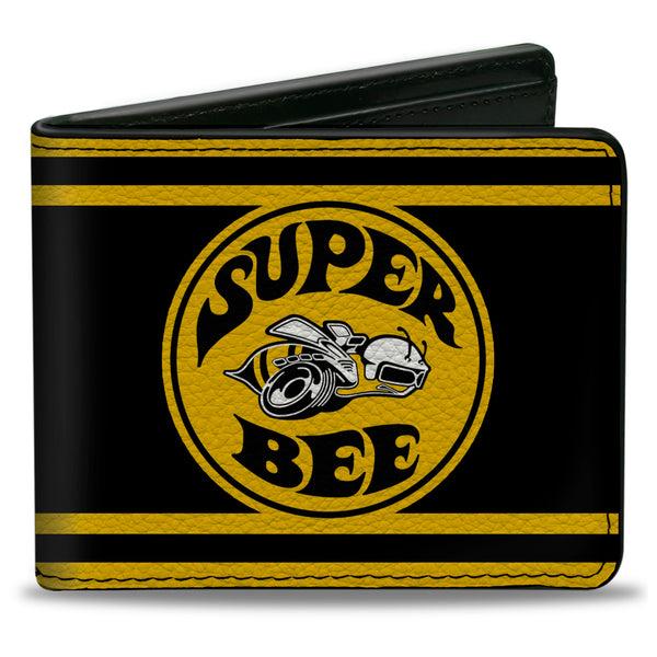 Buckle-Down Bi-Fold Wallet - SUPER BEE Logo Stripes Black Yellow