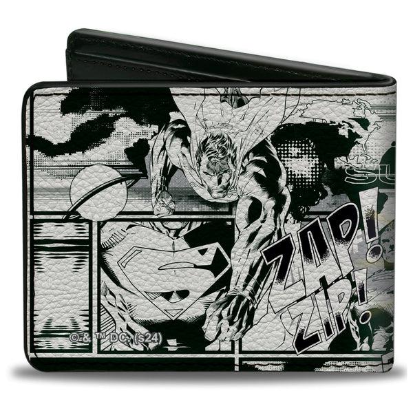 Buckle-Down Bi-Fold Wallet - Superman B-Movie Comic Book Panels Poses