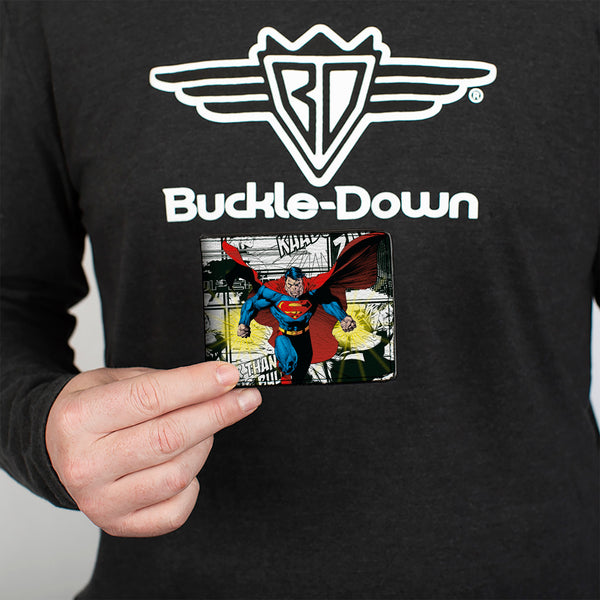 Buckle-Down Bi-Fold Wallet - Superman B-Movie Comic Book Panels Poses