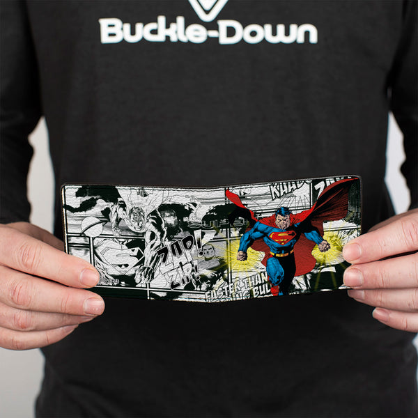 Buckle-Down Bi-Fold Wallet - Superman B-Movie Comic Book Panels Poses